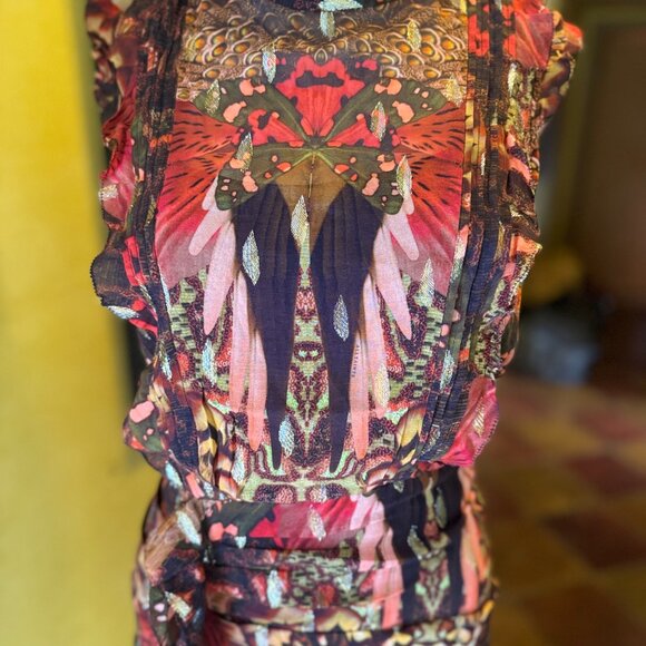 NWT! AllSaints 'Hali Gene' Ruffle Sleeve Midi Dress - Size US 2 - Picture 7 of 16